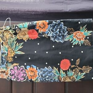 Anthropologie Baraschi size 0 Black Floral Pencil Skirt